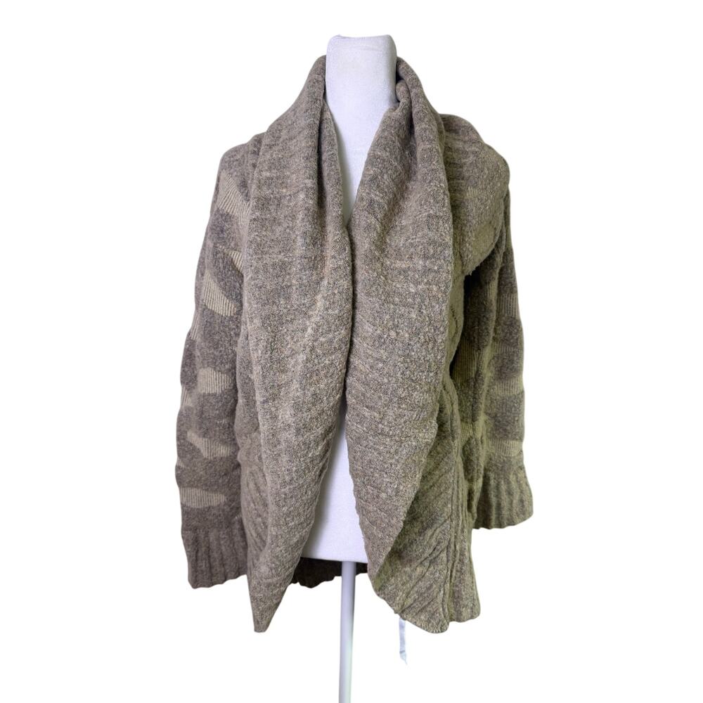 Piazza Sempione Made in Italy Shawl Collar Open Front Knit Sweater Cardigan - Picture 5 of 6